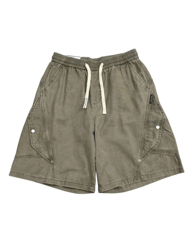 Street-Style Washed Distressed Cargo Shorts