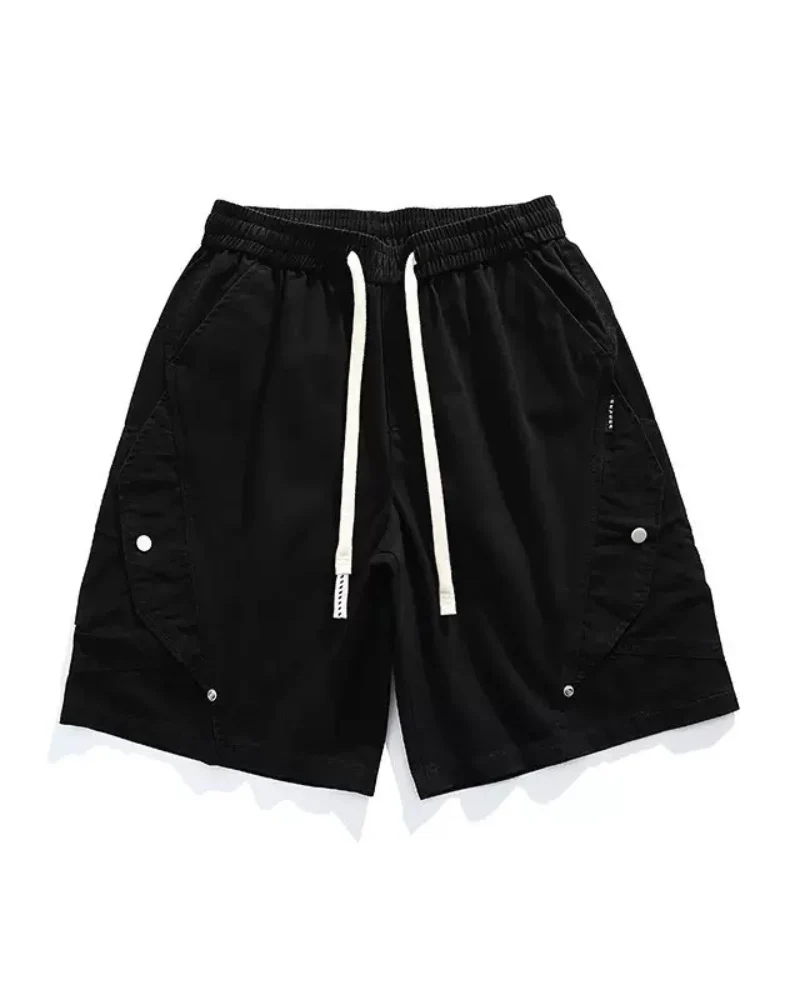 Street-Style Washed Distressed Cargo Shorts