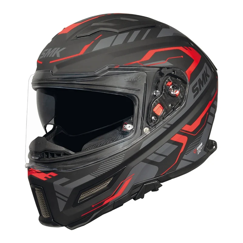 SMK AGNAR TEKTRON DECORATED CASCO DE MOTO NEGRO MATE