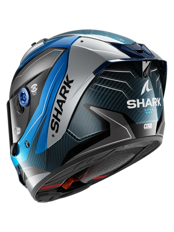 SHARK AERON MEKARIUM CARBON CASCO DE MOTO AZUL PLATA