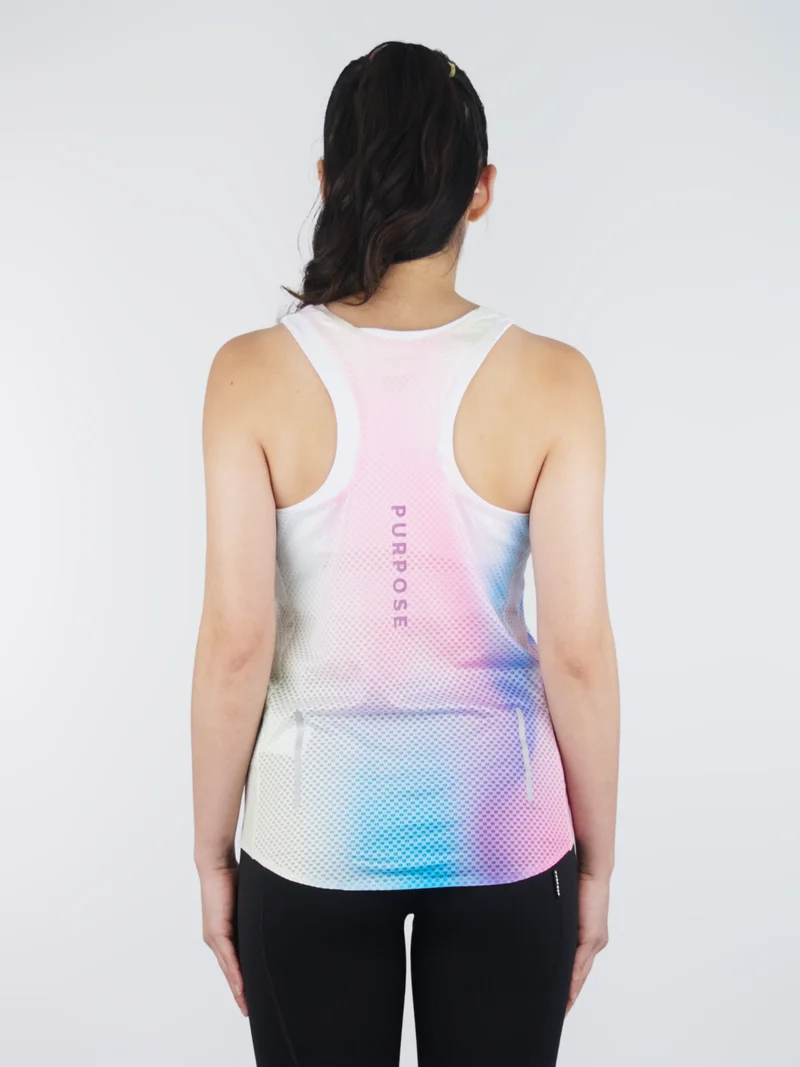 Débardeur de course à pied femme Purpose Borealis Hypermesh PRO unicorn