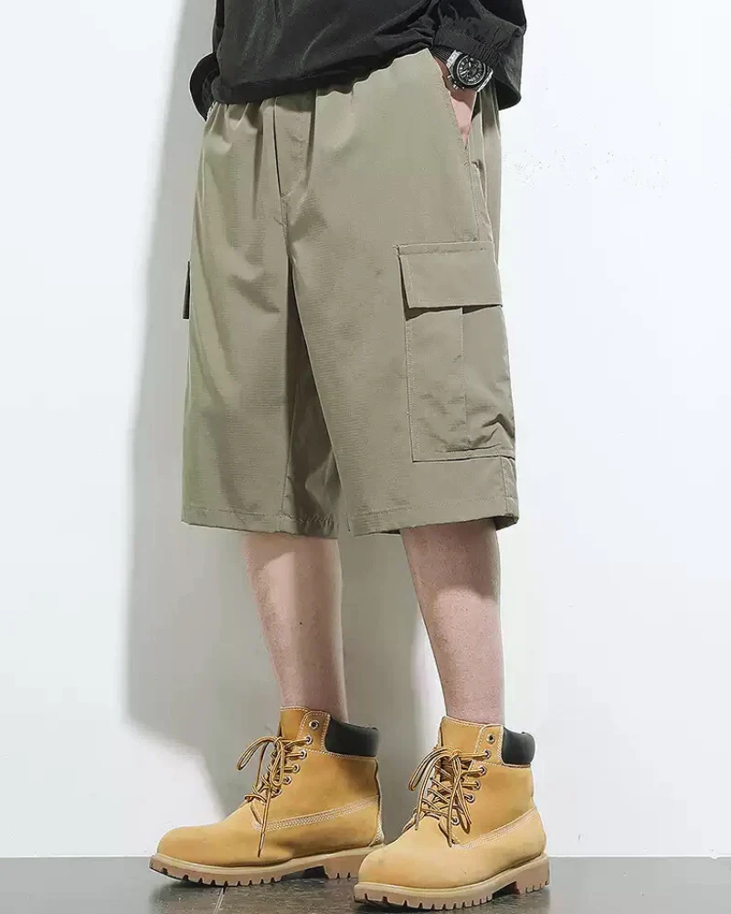 Techwear Men's Summer Ice Silk Cargo Shorts