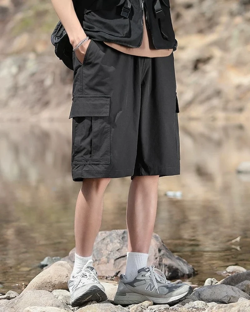 Techwear Men's Summer Ice Silk Cargo Shorts