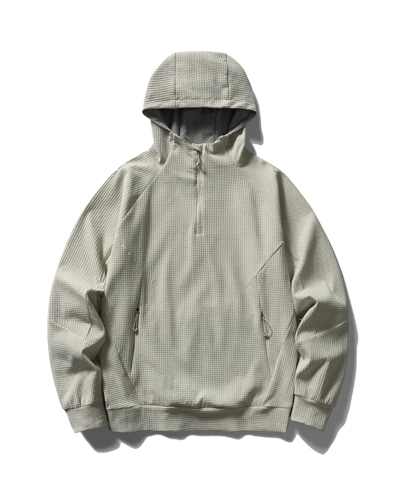 Outdoor Unisex Waffle Knit Hiking Cycling Sports Hoodie
