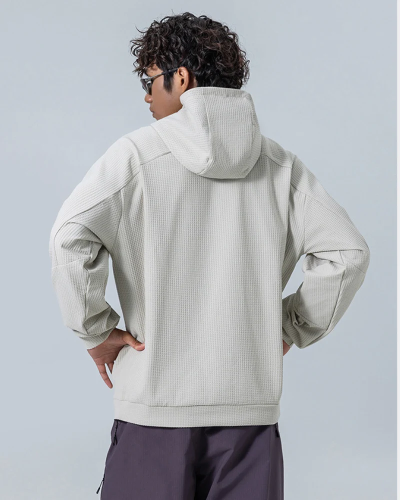 Outdoor Unisex Waffle Knit Hiking Cycling Sports Hoodie