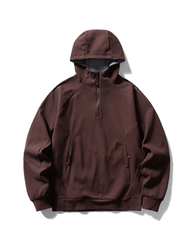 Outdoor Unisex Waffle Knit Hiking Cycling Sports Hoodie