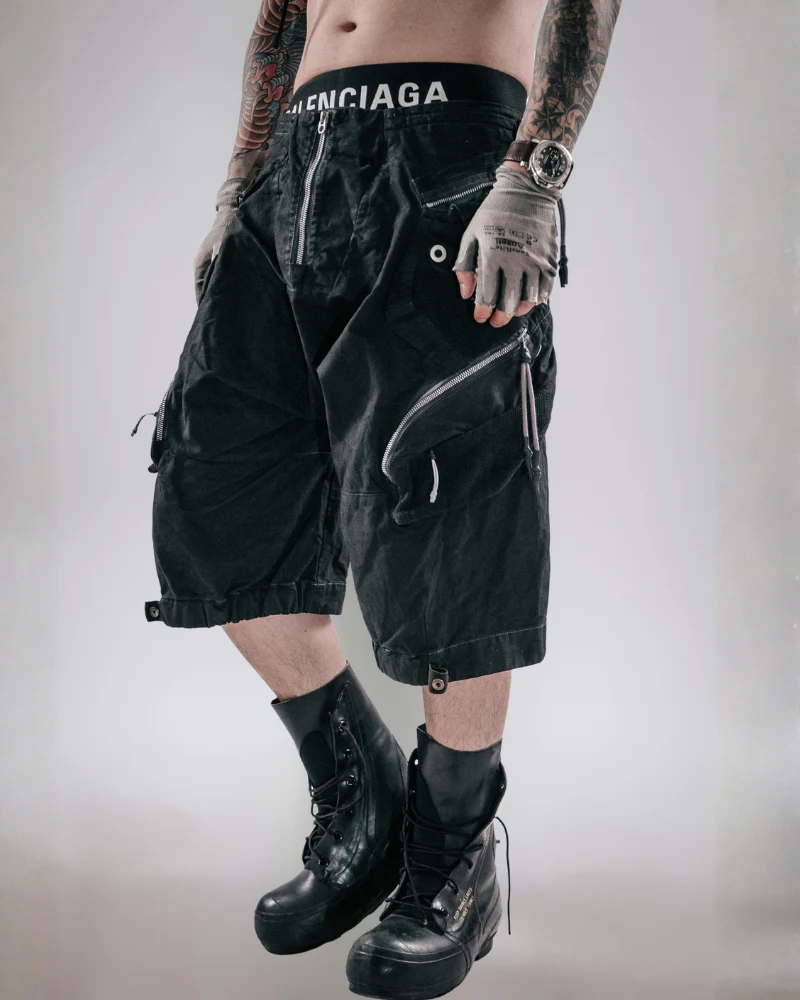 Post-Apocalyptic Wasteland Distressed Cargo Shorts