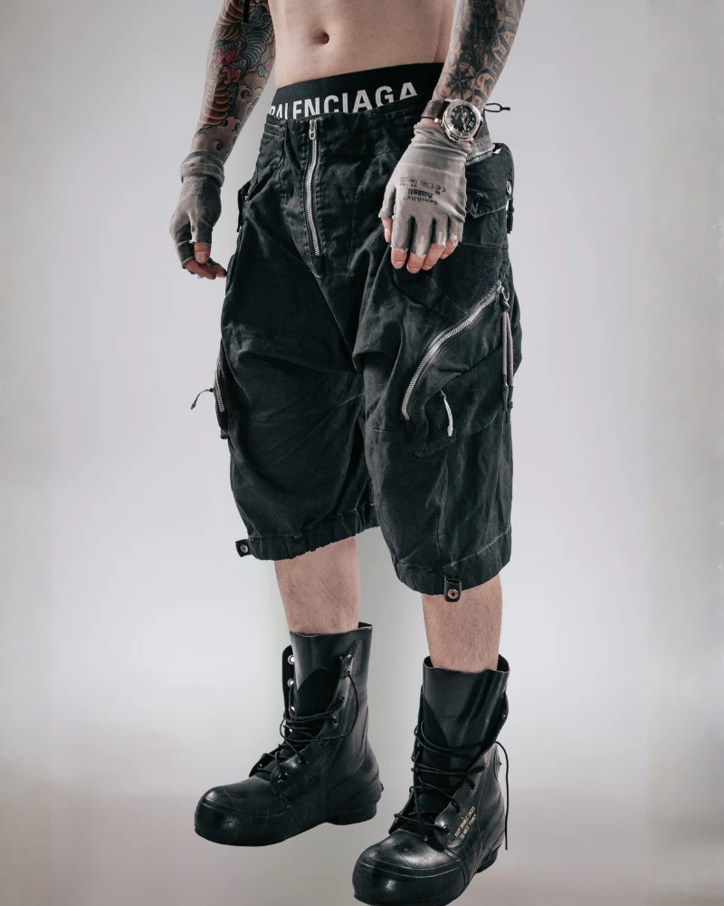 Post-Apocalyptic Wasteland Distressed Cargo Shorts