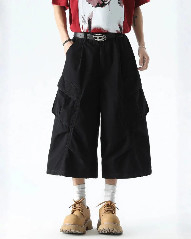 High Street Men's Denim-Look Cargo Shorts