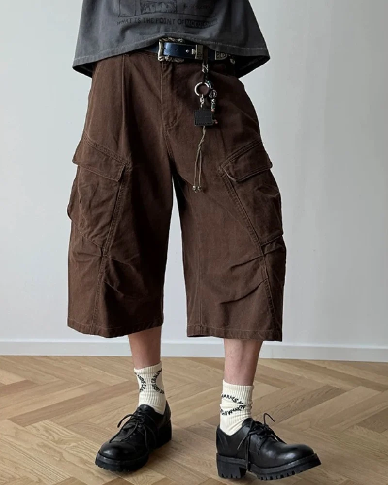 High Street Men's Denim-Look Cargo Shorts