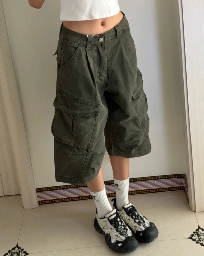 High Street Men's Denim-Look Cargo Shorts