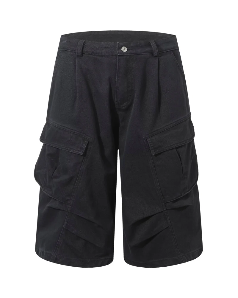 High Street Men's Denim-Look Cargo Shorts