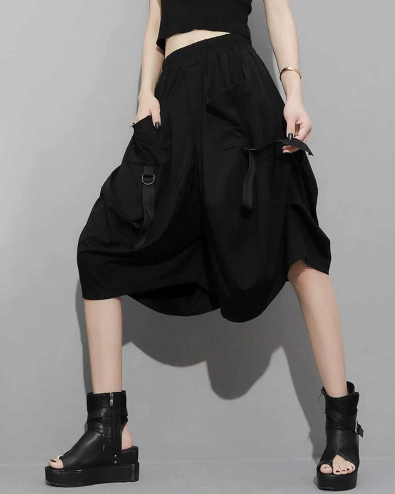 Streetwear Hip-Hop Cargo Skirt Pants