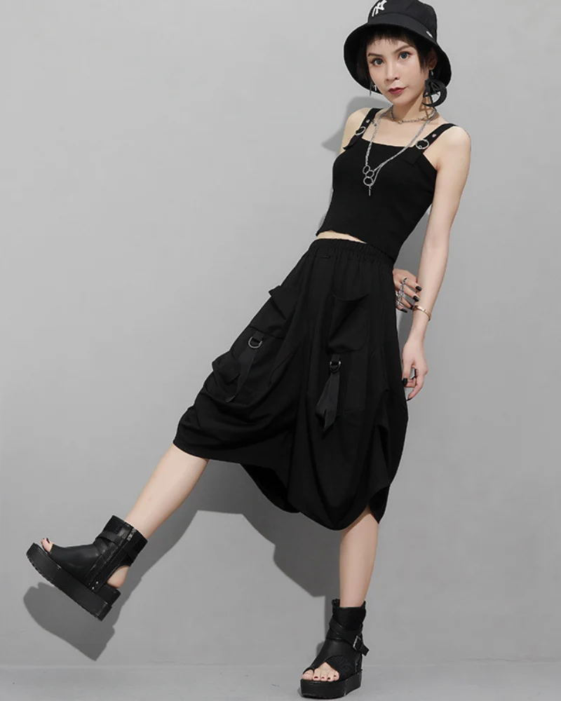 Streetwear Hip-Hop Cargo Skirt Pants