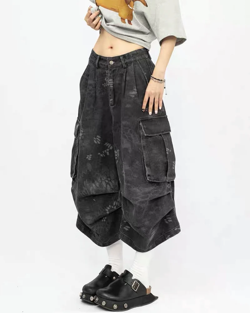 Vintage Snakeskin Camo Baggy Cargo Jorts