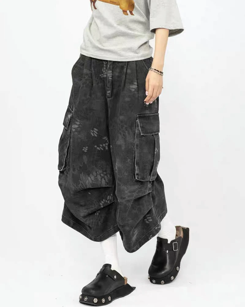 Vintage Snakeskin Camo Baggy Cargo Jorts