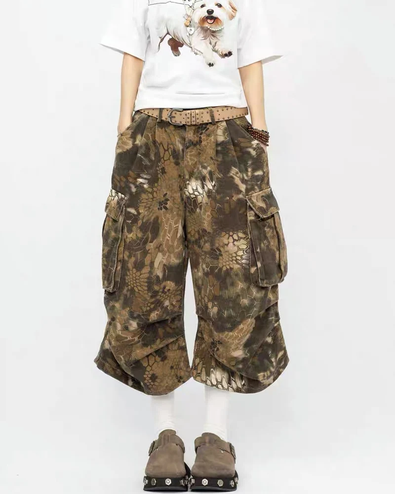 Vintage Snakeskin Camo Baggy Cargo Jorts