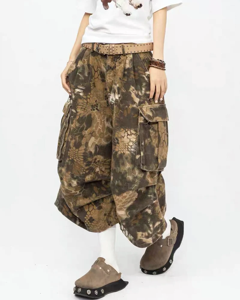 Vintage Snakeskin Camo Baggy Cargo Jorts