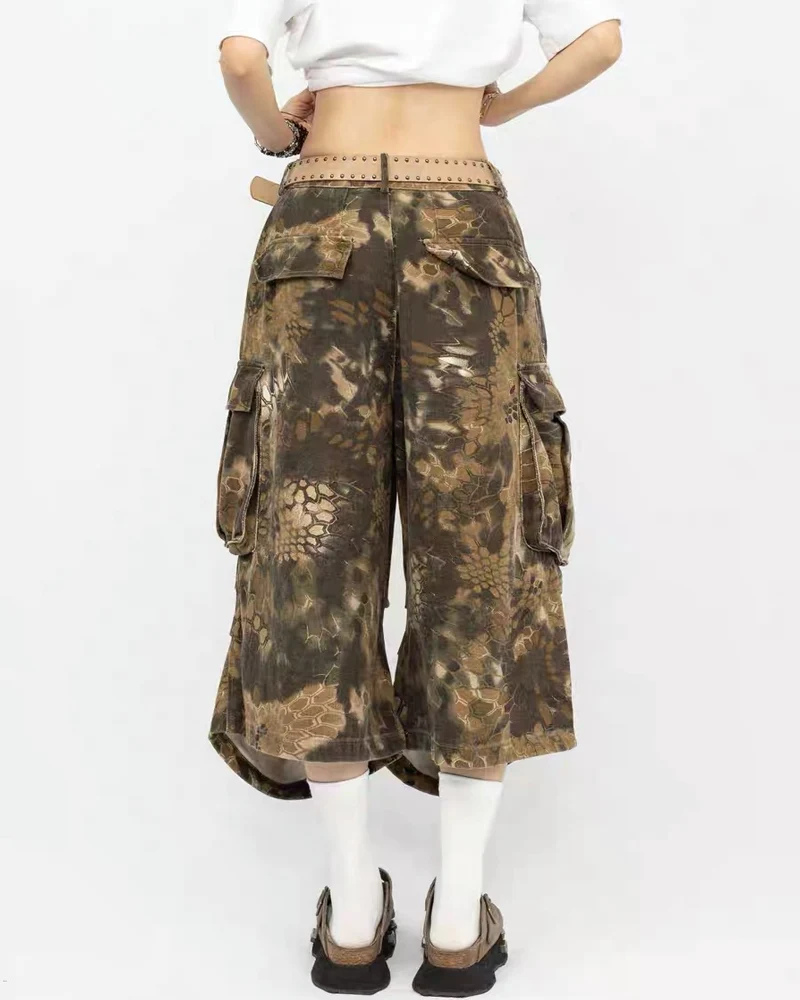 Vintage Snakeskin Camo Baggy Cargo Jorts
