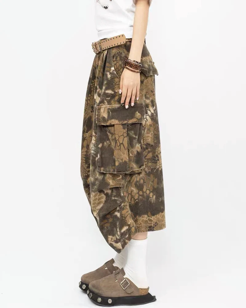 Vintage Snakeskin Camo Baggy Cargo Jorts