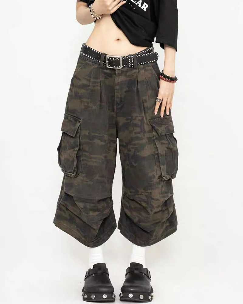 Vintage Snakeskin Camo Baggy Cargo Jorts