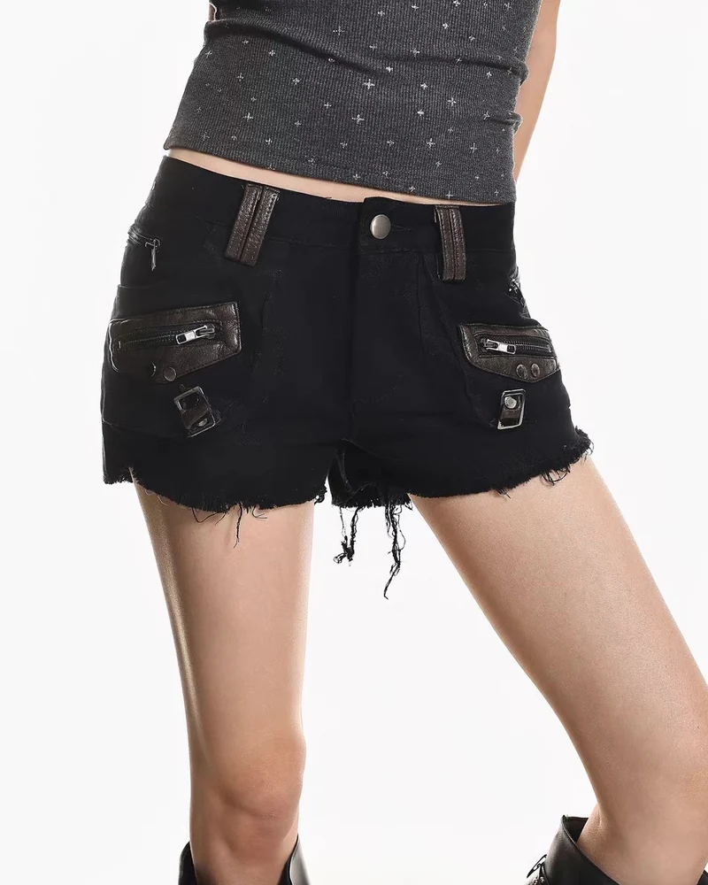Women's Retro Raw Hem Cargo Shorts