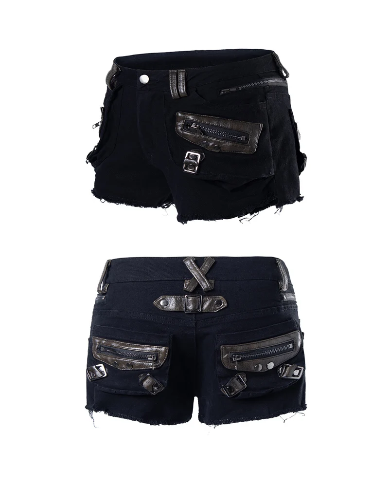 Women's Retro Raw Hem Cargo Shorts