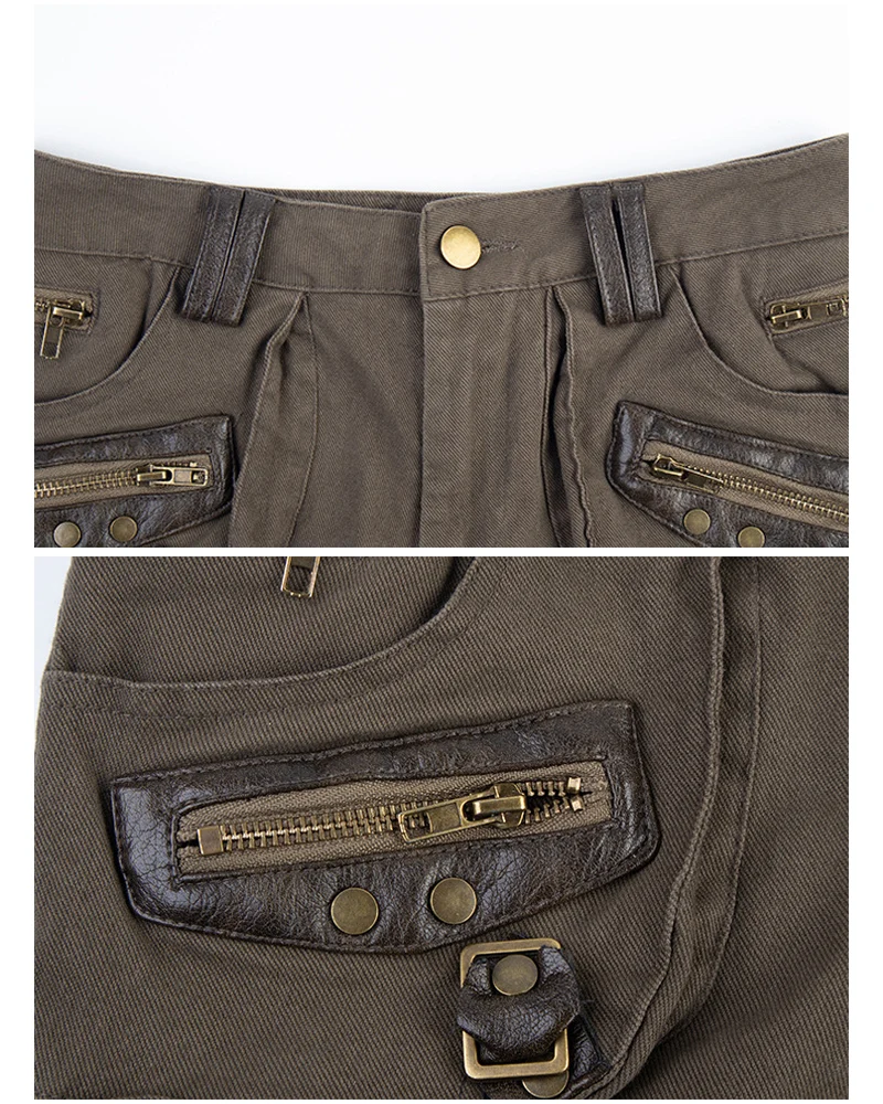 Women's Retro Raw Hem Cargo Shorts