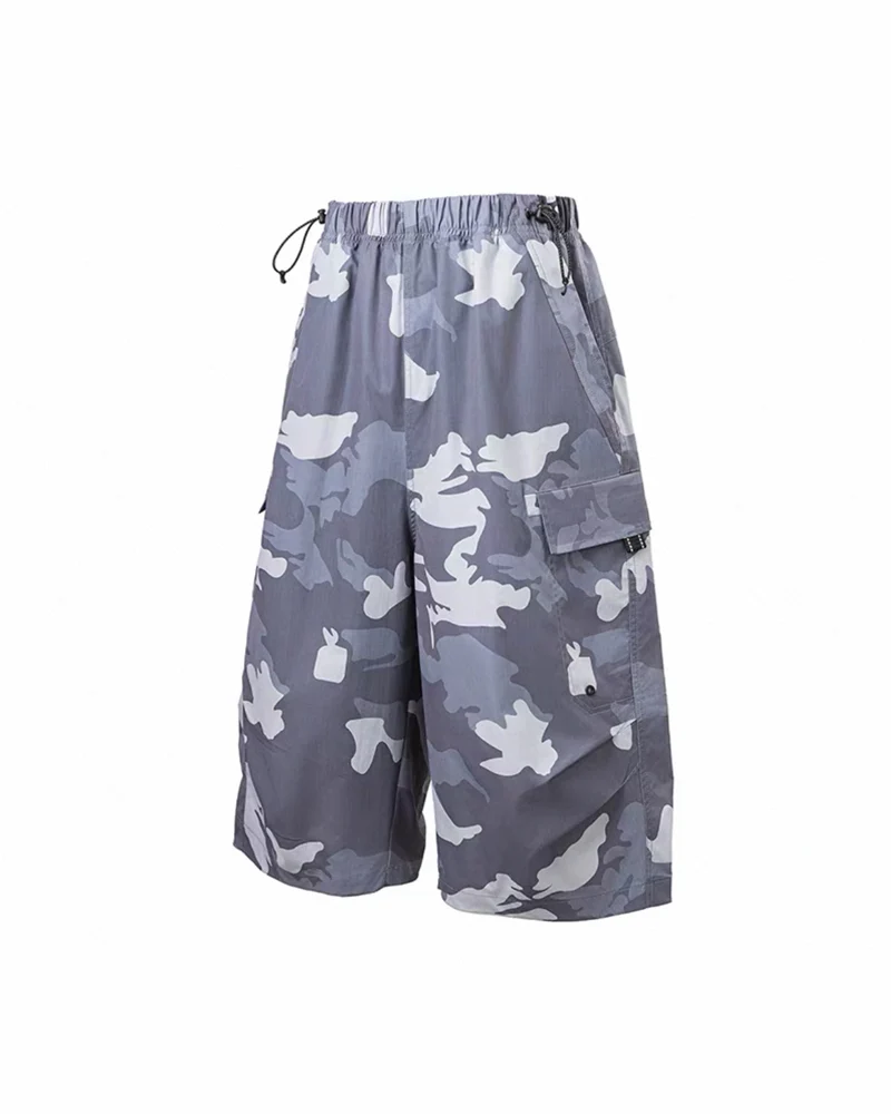 Vintage Unisex Camo Beach Cargo Hiking Shorts