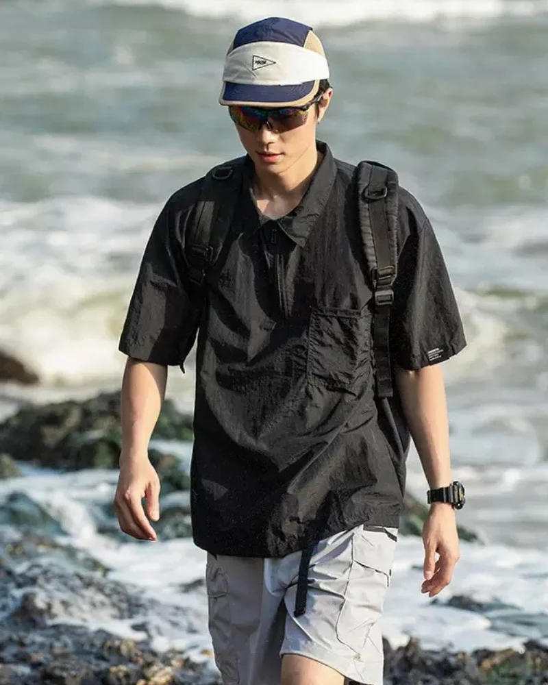 Summer Outdoor Quick-Drying Breathable Polo-Neck T-Shirt