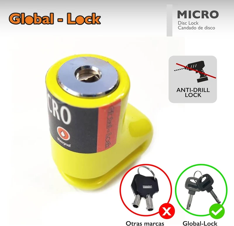GLOBAL LOCK (GL-D05) ANTIRROBO DISCO GLOBAL-LOC7 -MICRO LLAVE DISCOS (5MM)