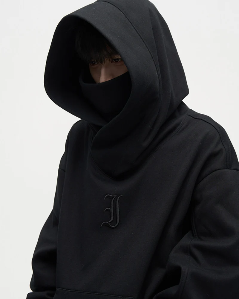 Techwear Street Style Unisex Turtleneck Scarf Mask Hoodie