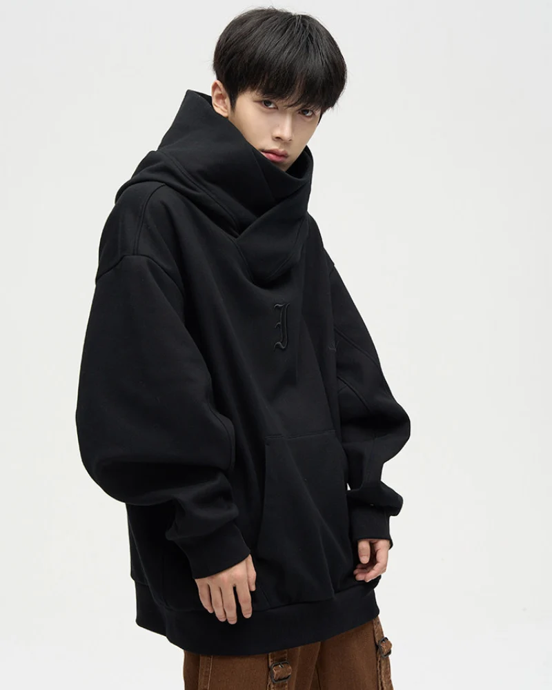 Techwear Street Style Unisex Turtleneck Scarf Mask Hoodie