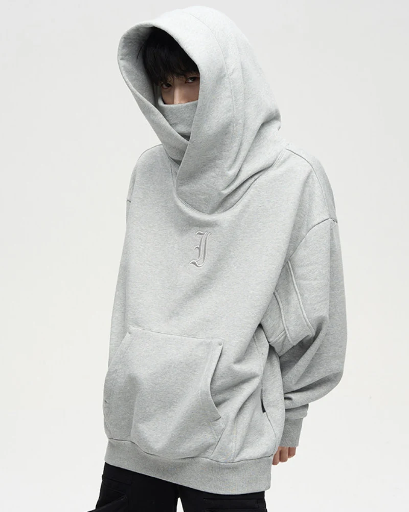 Techwear Street Style Unisex Turtleneck Scarf Mask Hoodie