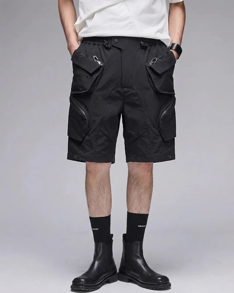 Techwear Multi-Pocket Deconstructed Cargo Shorts