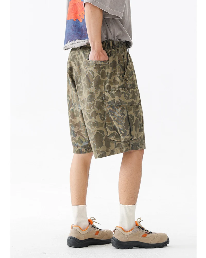 Outdoor Wear-resistant Hiking Cargo Camo Shorts