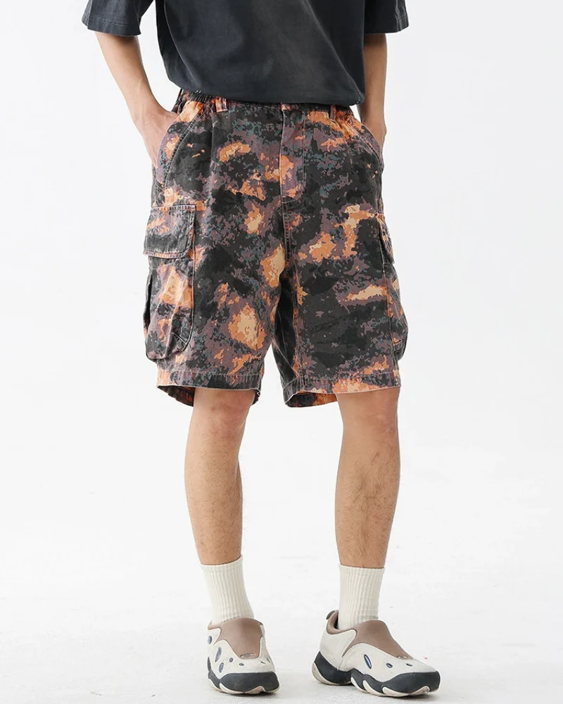Outdoor Wear-resistant Hiking Cargo Camo Shorts