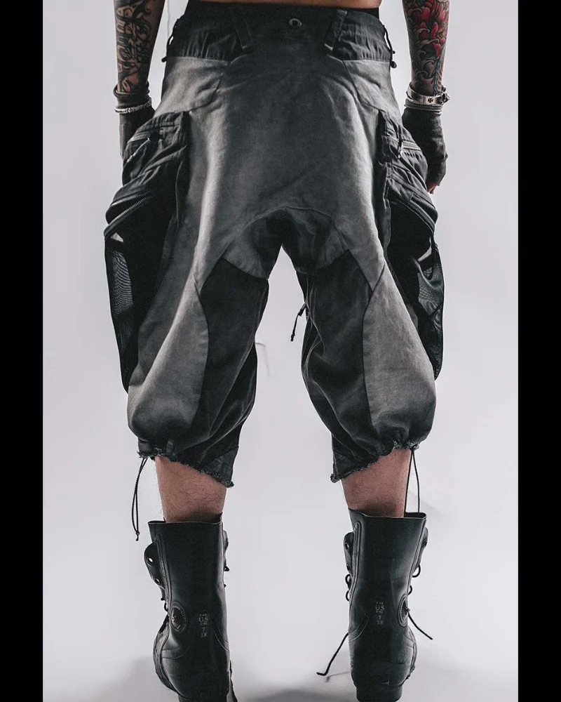 Wasteland Style Distressed Multi-Pocket Cargo Shorts