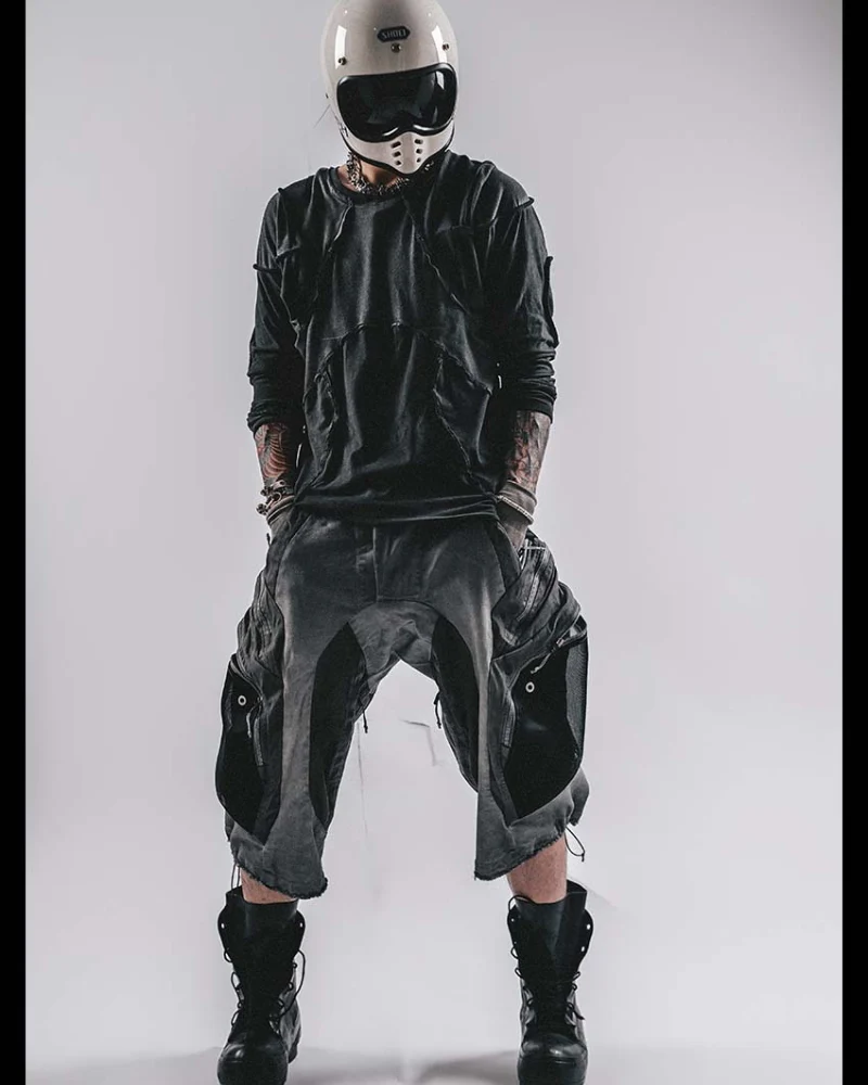Wasteland Style Distressed Multi-Pocket Cargo Shorts