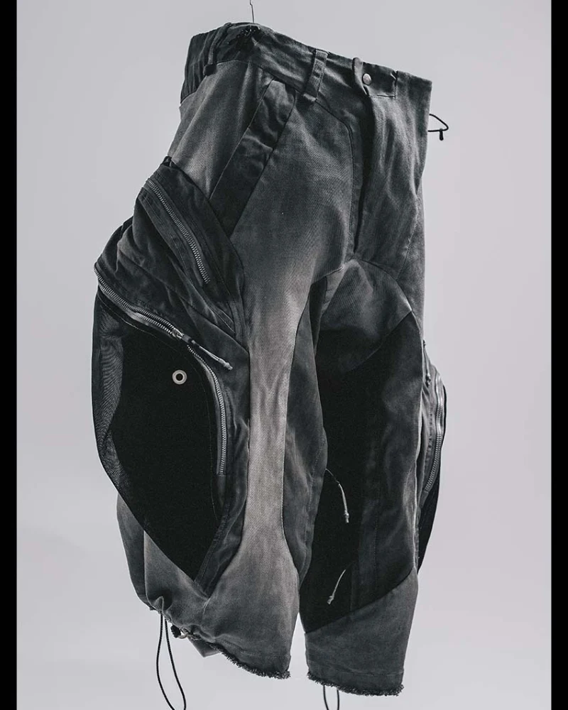Wasteland Style Distressed Multi-Pocket Cargo Shorts