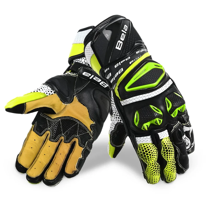 BELA EXTREME MIX KANGAROO GUANTES RACING NEGRO BLANCO AMARILLO FLOU