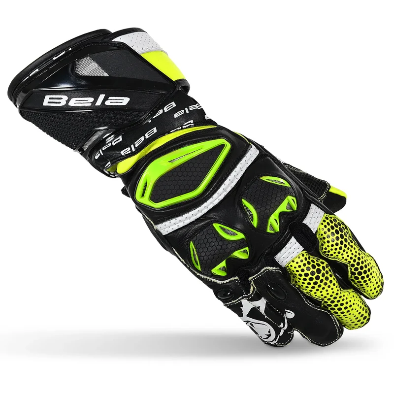 BELA EXTREME MIX KANGAROO GUANTES RACING NEGRO BLANCO AMARILLO FLOU