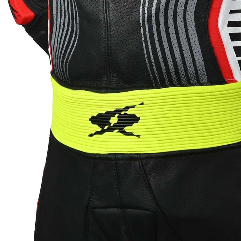 SPYKE ARAGON RACE 1PC MONO DE MOTO NEGRO BLANCO ROJO FLUO AMARILLO