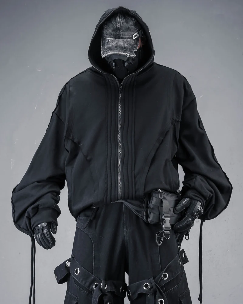 Darkwear Wasteland Distressed Full-Zip Balaclava Hoodie