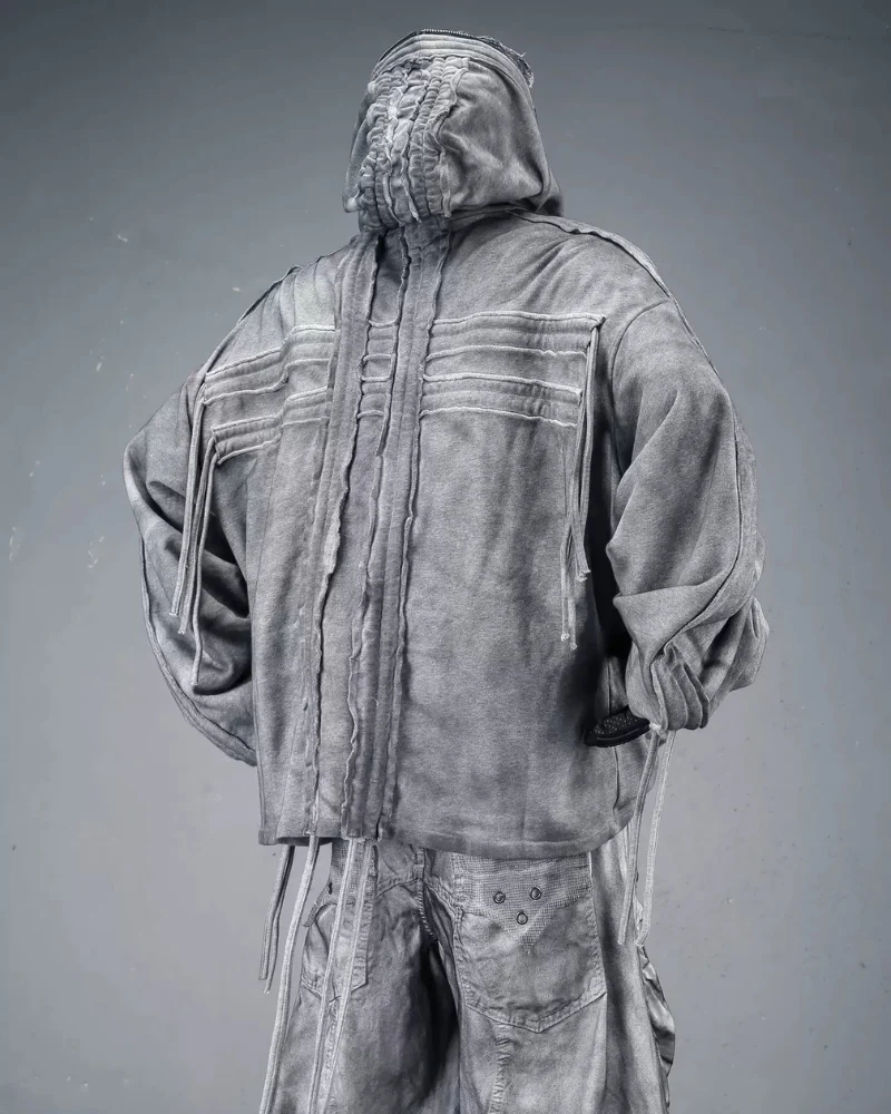 Darkwear Wasteland Distressed Full-Zip Balaclava Hoodie