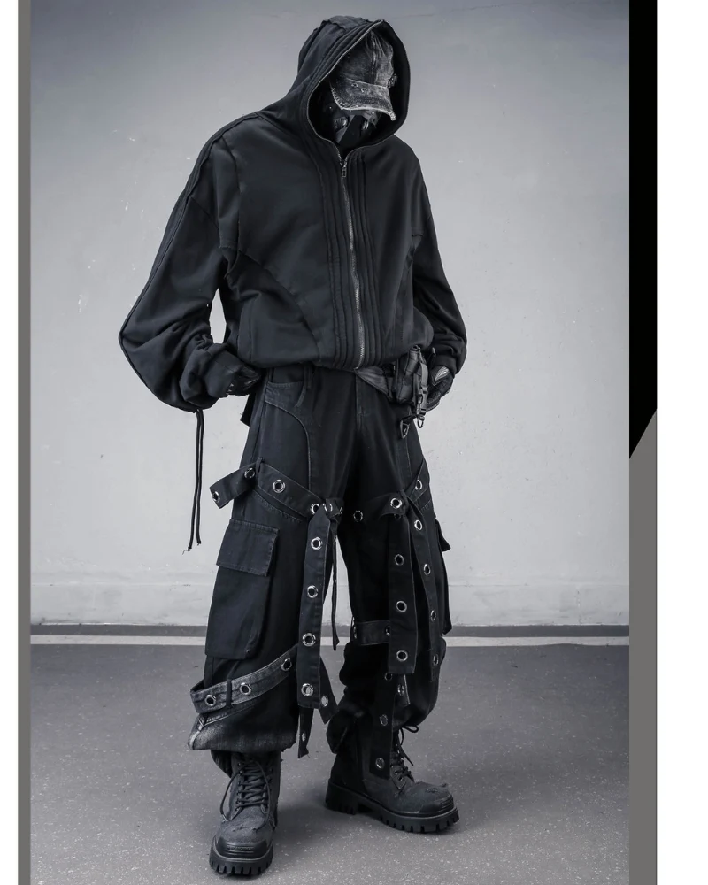 Darkwear Wasteland Distressed Full-Zip Balaclava Hoodie