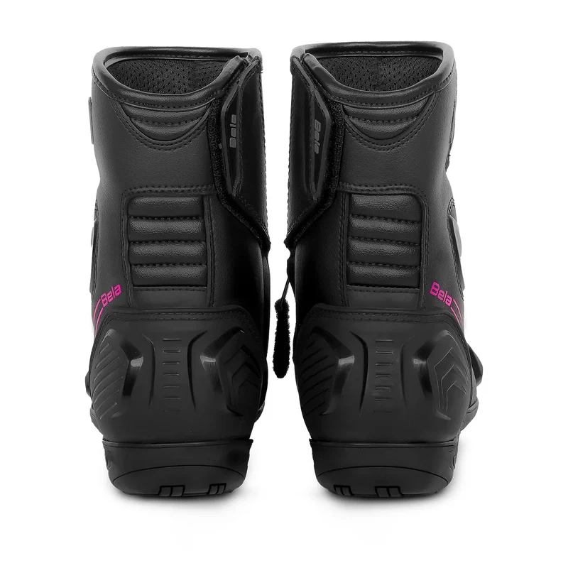 BELA FASTER 2.0 BOTAS DE MOTO MUJER NEGRO ROSA