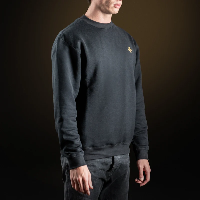 Black round-neck sweatshirt