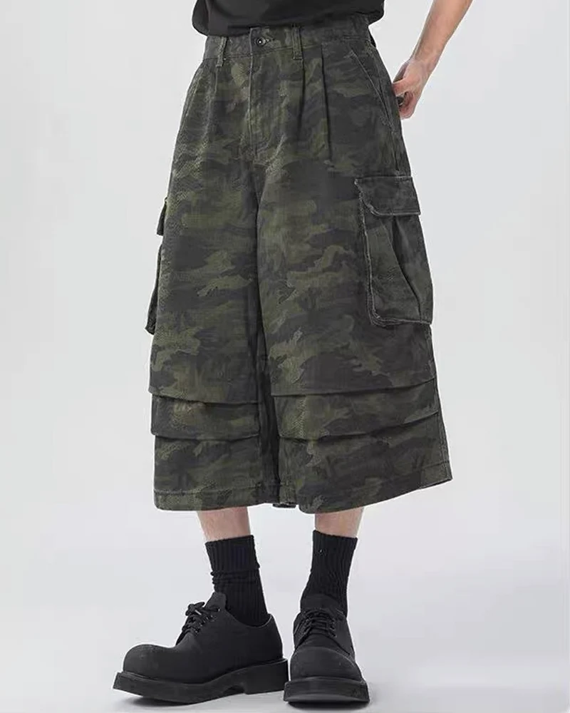 Unisex Multi-Pocket Camo Cargo Jorts