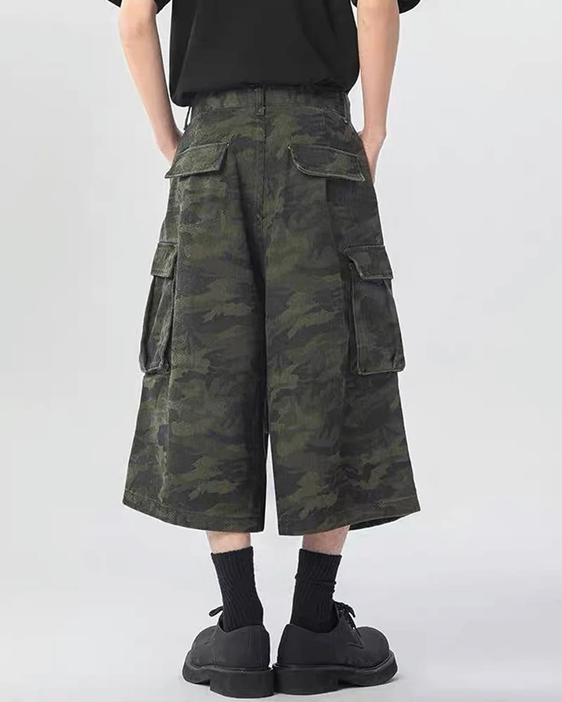 Unisex Multi-Pocket Camo Cargo Jorts